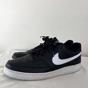NIKE Court Vision Next Nature Low Top, Black/White- Men’s 11.5